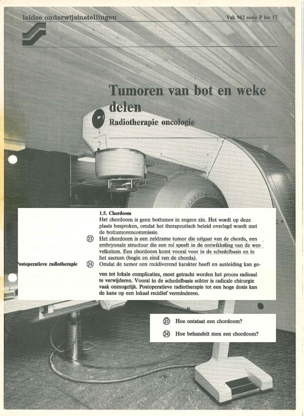 LOI-les P17 Tumoren van bot en weke delen (Radiotherapie Oncologie) - chordoom